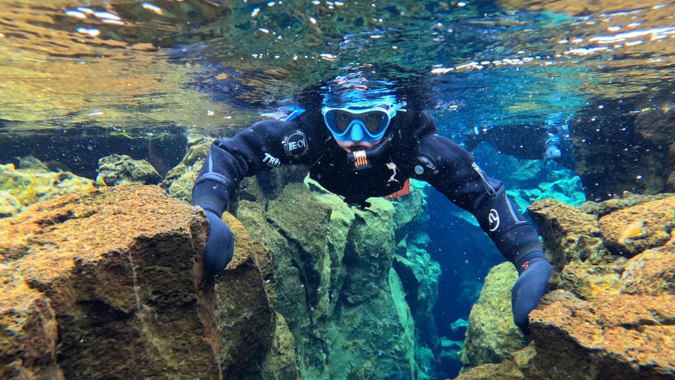 Snorkeling in the Silfra Fissure in Iceland