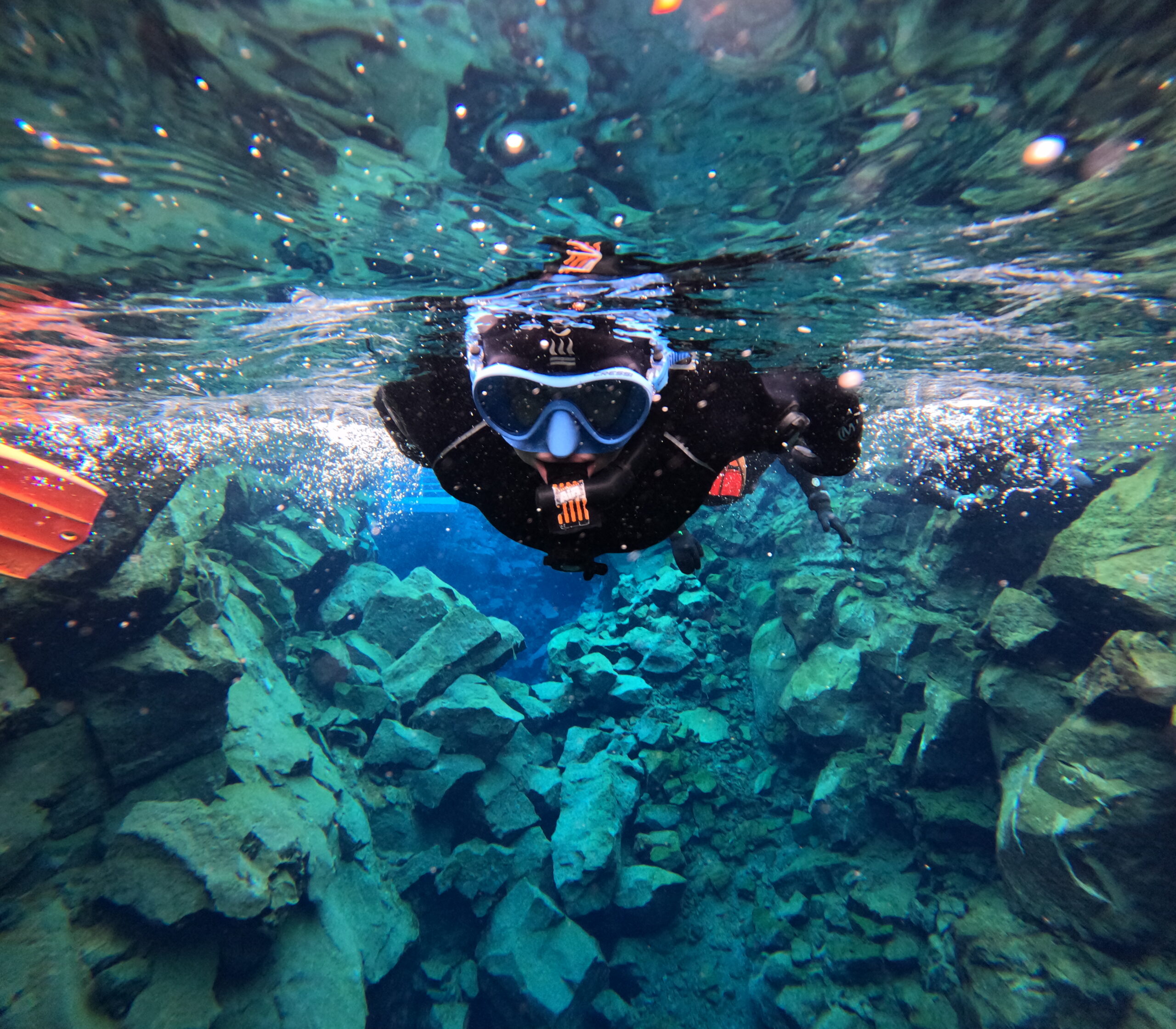 Snorkeling in the Silfra Fissure in Iceland