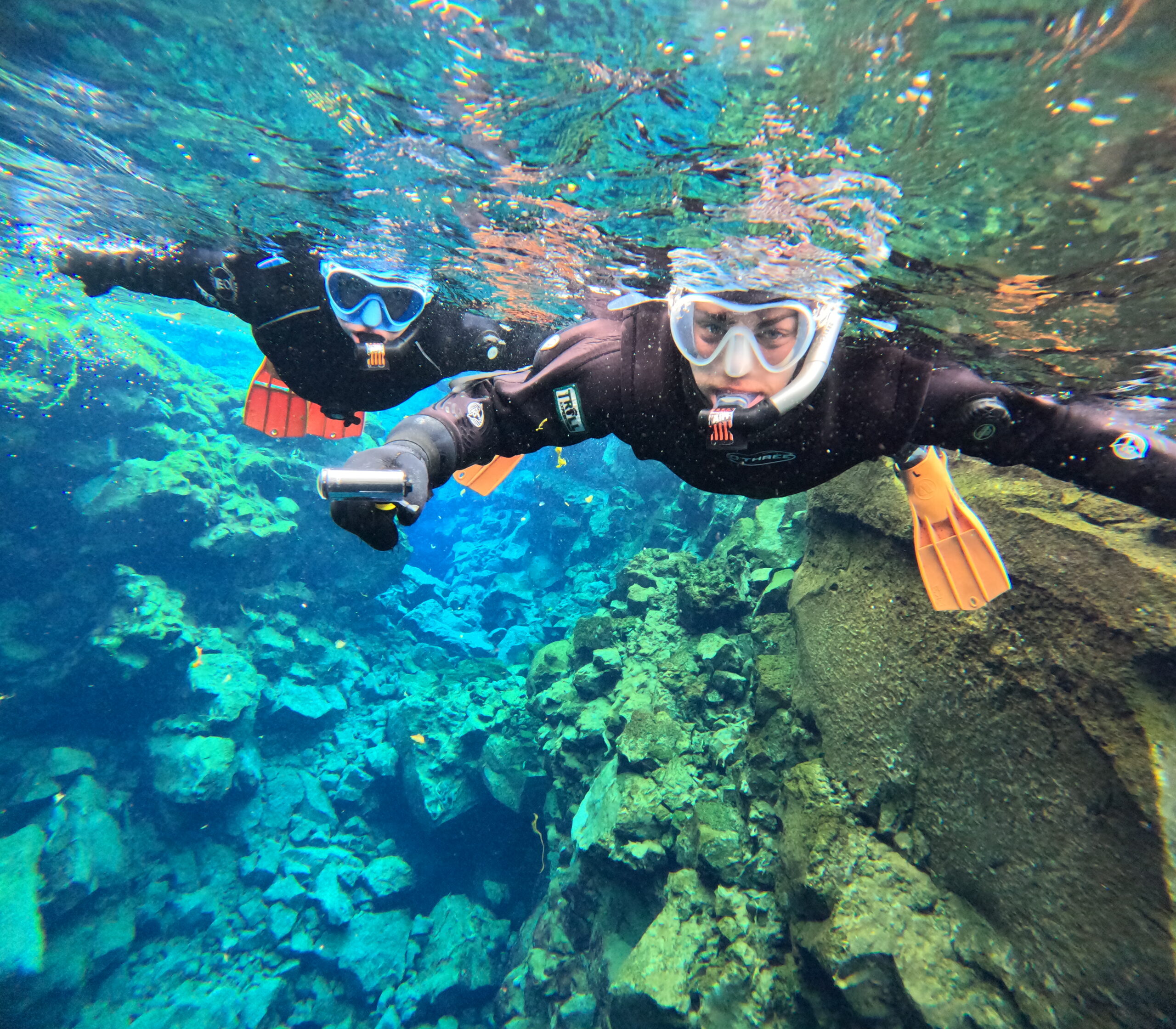 Snorkeling in the Silfra Fissure in Iceland