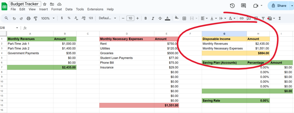 Step Three of Seth's Budget Template Process