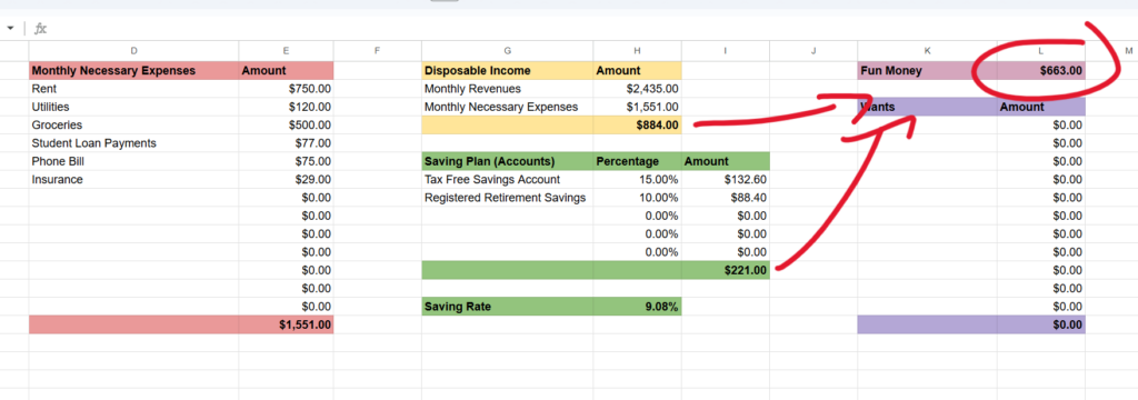 Step Five of Seth's Budget Template Process